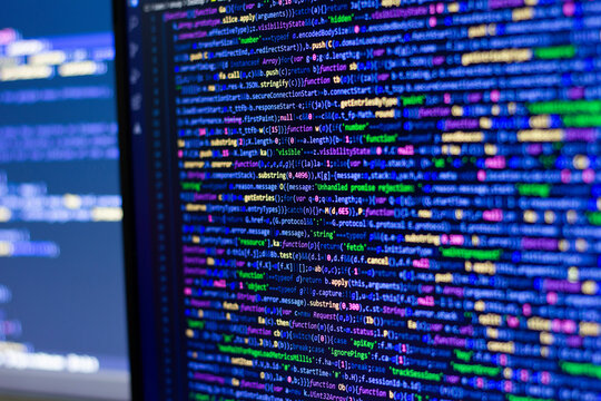 Codes on the laptop screen