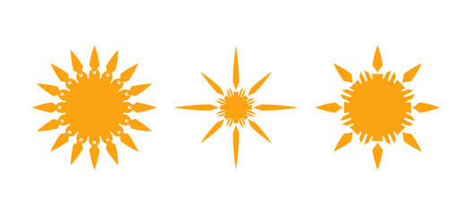 Sun icon set. Weather collection. Vector.
