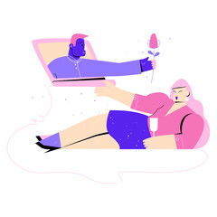 man meets in the virtual world