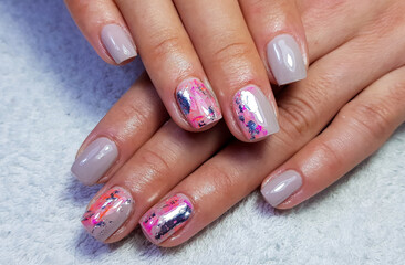a professional modern gel manicure
