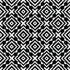 Seamless vector pattern in geometric ornamental style. black and white pattern.Design element for prints, backgrounds, template, web pages and textile pattern. Geometric art.