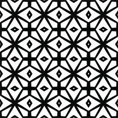 Fototapeta premium Seamless vector pattern in geometric ornamental style. black and white pattern.Design element for prints, backgrounds, template, web pages and textile pattern. Geometric art.