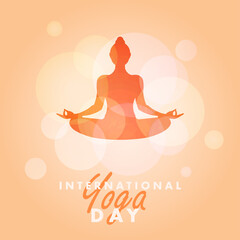 International Yoga Day 21 June poster logo Padmasana Kapalbhati Pranayama Lotus Pose asana vector design