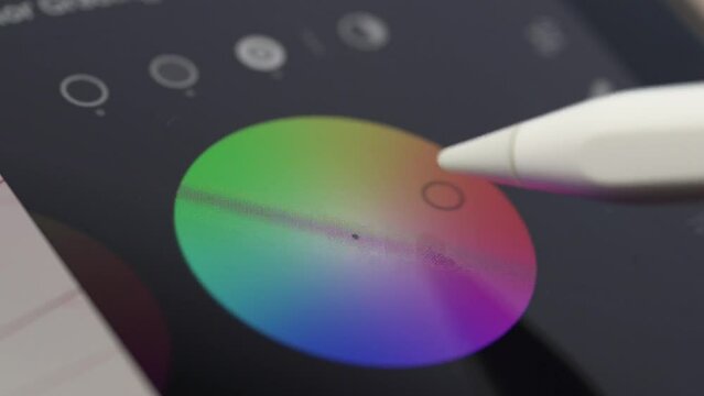 Color Correcting Using a Touch Screen and a Stylus Closeup