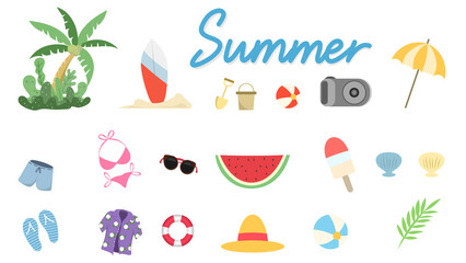 Summer element  for content online , isolated on white background,  Vector illustration EPS 10