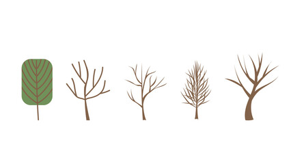 Naklejka premium Tree vector set .isolated on white background ,Vector illustration EPS 10