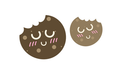 Two cute cookies isolated on white background ,Vector illustration EPS 10