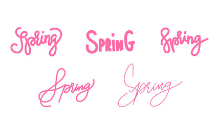 Spring handwritten .isolated on white background ,Vector illustration EPS 10
