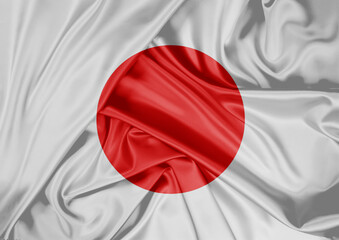 National flag of Japan hoisted outdoors. Japan Day Celebration