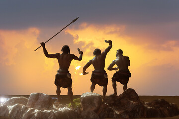 caveman tribe people's render 3d