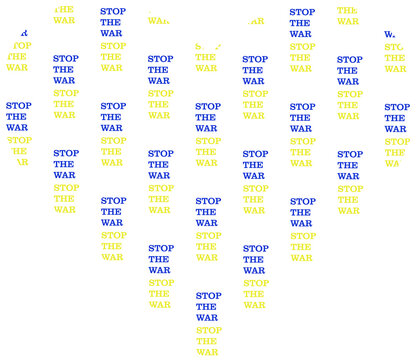 Fototapeta Stand with Ukraine. Stop the war against Ukraine.  Wholeheartedly against the war. Peace to Ukraine