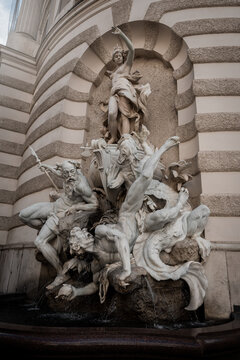 Power at Sea (Macht zur See) Fountain at Saint Michael Square by Rudolf Weyr, 1893 - Vienna, Austria
