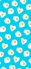 scrambled eggs background blue