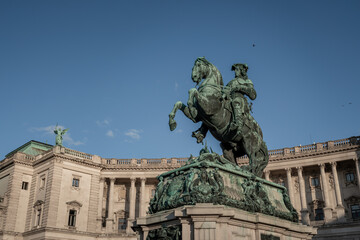 Fototapeta na wymiar Prince Eugene of Savoy Statue at Heldenplatz - Vienna, Austria