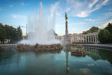Hochstrahlbrunnen Fountain and Soviet War Memorial  - designed by S.G. Yakovlev and unveiled in 1945 - Vienna, Austria