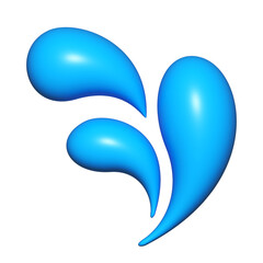 water splash 3D, aqua droplet, water for emoji icon