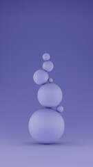 Light blue colored spheres, 3d render