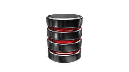 3D render of database, futuristic metal of DB of the future