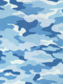 Texture Fabric With Blue Camouflage