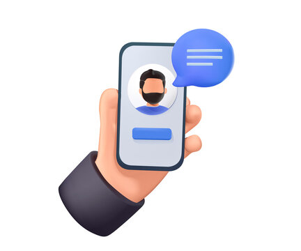 Person having a video call or online conference meeting, smartphone interface. 3d vector icon. Cartoon minimal style. Video chat user interface, video calls window. 3D icon free to edit. 3D vector.