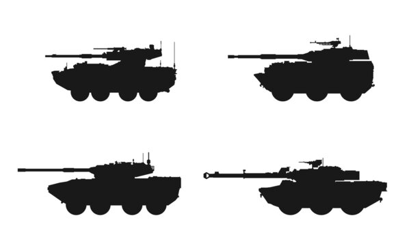 tank destroyer icon set. maneuver combat vehicles. vector images for military web design