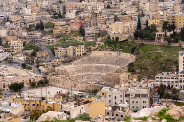Fototapeta na wymiar Ancient amphitheater in Amman, Jordan 