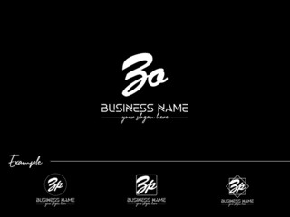 Handwriting ZO Logo, Feminine Zo oz Signature Black Logo Letter Vector Icon Design For Business or Brand