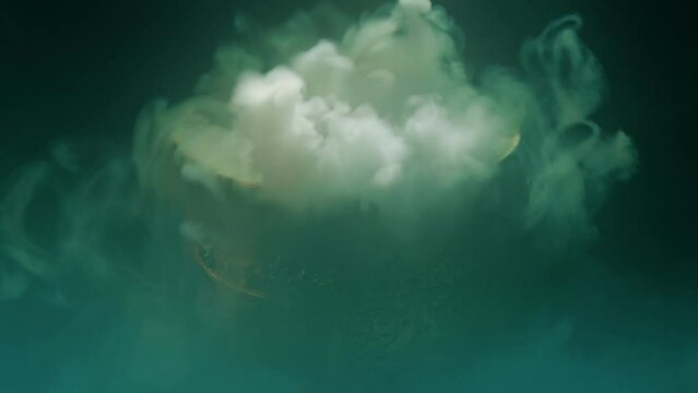 Pouring A Smoky Bubbling Potion In Goblet