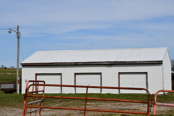 Metal Building in a Farm Field