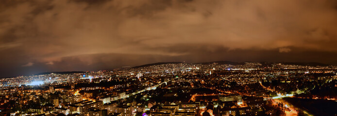 Fototapeta premium large panorama of the city of Zurich at night