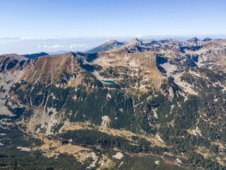 Fototapeta na wymiar Aerial view of Pirin Mountain near Polezhan Peak, Bulgaria
