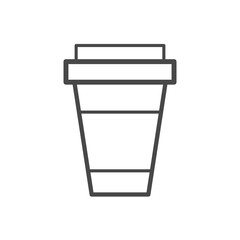 Vector linear icon with paper glass