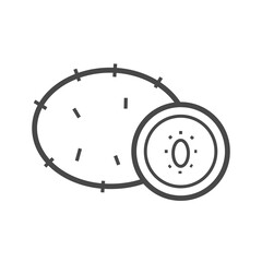 Vector linear icon with shaggy kiwi