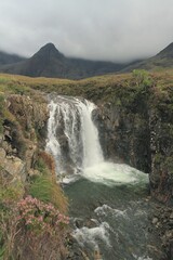 waterfall in the mountains