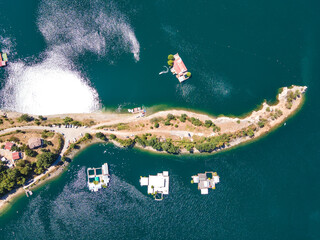 Aerial view of Vacha Reservoir, Bulgaria