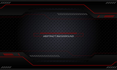 Abstract red black ribbon modern technology background