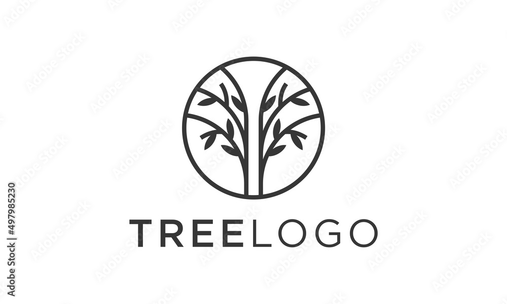 Sticker simple tree logo design