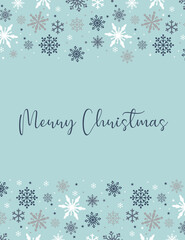 Naklejka na ściany i meble Christmas greetings with snowflakes and blue color