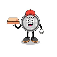 button cell illustration as a pizza deliveryman