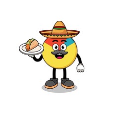 Character cartoon of chart as a mexican chef
