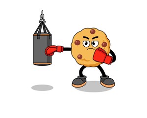 Fototapeta premium Illustration of chocolate chip cookie boxer