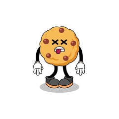 chocolate chip cookie mascot illustration is dead