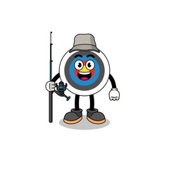 Fototapeta na wymiar Mascot Illustration of archery target fisherman