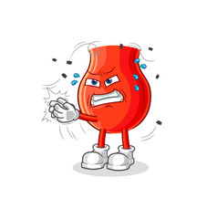 uvula swat fly character. cartoon mascot vector