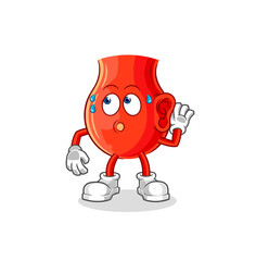 uvula eavesdropping vector. cartoon character