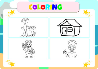 Obraz na płótnie Canvas This worksheet is about coloring the pictures.
