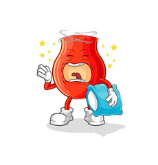 uvula yawn character. cartoon mascot vector