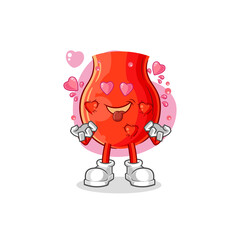 uvula fallin love vector. cartoon character