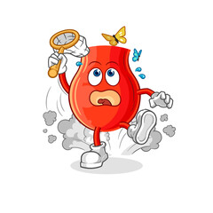 uvula catch butterfly illustration. character vector