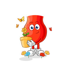 uvula with a flower pot. character vector